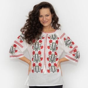 Ie brodata floral Mina