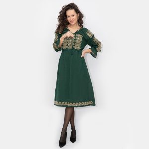 Rochie traditionala Alina verde