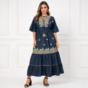Rochie lunga din denim Mera 3